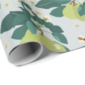 Peren en bijen in een botanische bloementuin cadeaupapier (Rol Hoek)