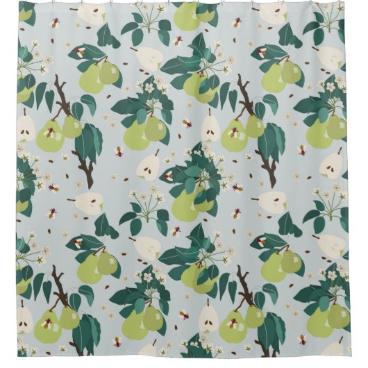 Peren en bijen in een botanische bloementuin douchegordijn (Voorkant)