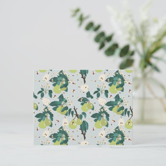 Peren en bijen in een botanische bloementuin feestdagenkaart (Staand voorkant)