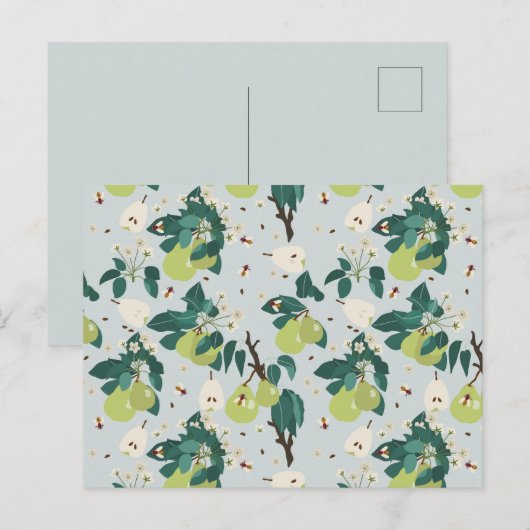 Peren en bijen in een botanische bloementuin feestdagenkaart (Voorkant / Achterkant)