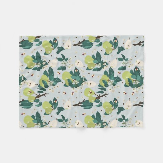 Peren en bijen in een botanische bloementuin fleece deken (Voorkant (Horizontaal))