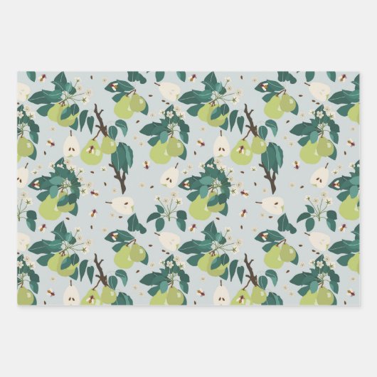 Peren en bijen in een botanische bloementuin inpakpapier vel (Voorkant 3)