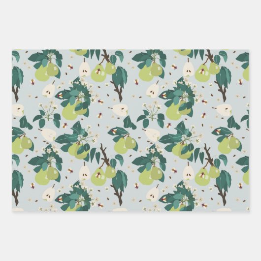 Peren en bijen in een botanische bloementuin inpakpapier vel (Voorkant)