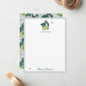 Peren en bijen in een botanische bloementuin notitiekaartje (Voorkant / Achterkant in situ)