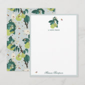 Peren en bijen in een botanische bloementuin notitiekaartje (Voorkant / Achterkant)