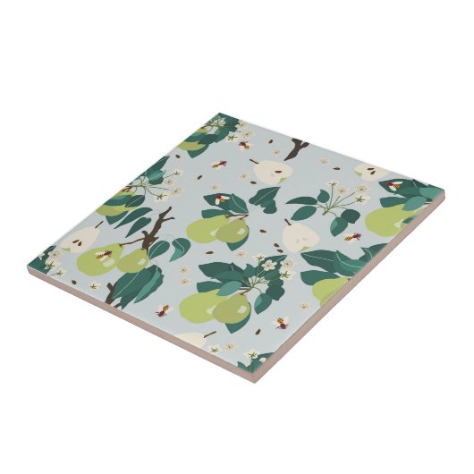 Peren en bijen in een botanische bloementuin tegeltje (Zijkant)