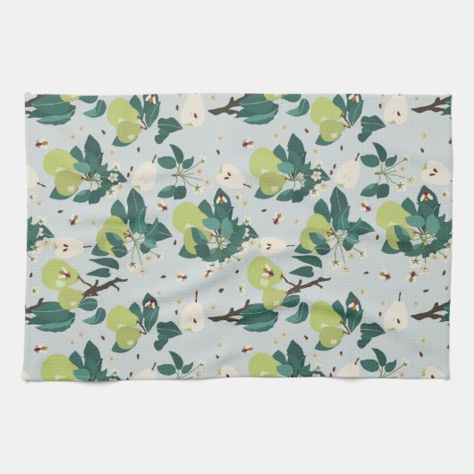 Peren en bijen in een botanische bloementuin theedoek (Horizontaal)