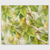 Peren en bladeren cadeaupapier (Vlak)