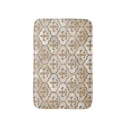 Peren en goud, van de variëteit "Fleur-de-lis" Badmat (Voorkant Verticaal)