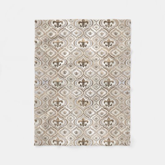 Peren en goud, van de variëteit "Fleur-de-lis" Fleece Deken (Voorkant)
