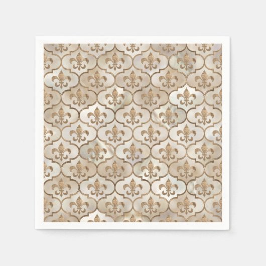 Peren en goud, van de variëteit "Fleur-de-lis" Servet (Voorkant)