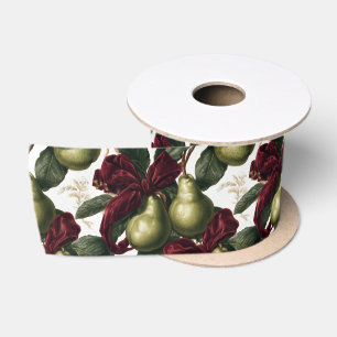 Peren En Groen Blad Patroon Met Lint