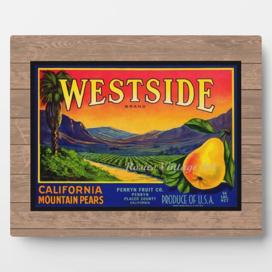  Peren Fruitkrat Label Tafelblad Plaque Fotoplaat (Voorkant)