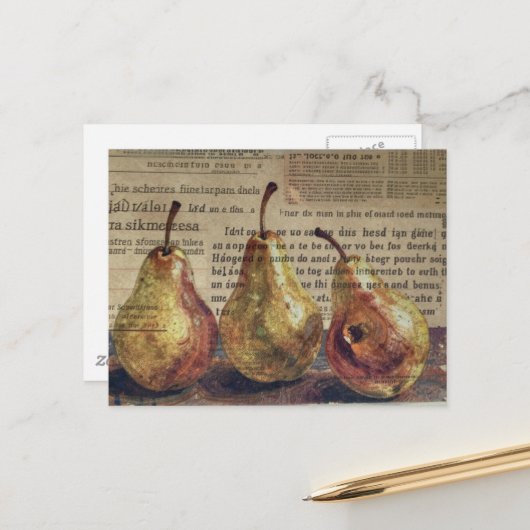 Peren Gemengde Collage Briefkaart (Voorkant / Achterkant in situ)
