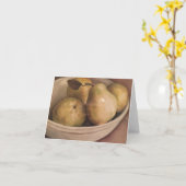 Peren in een kom Fruit Art Note Kaart (Gele Bloem)