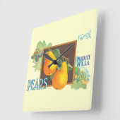 Peren  krat Art Wall Clock Vierkante Klok (Hoek)