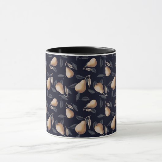 Peren op Black Gothic Pattern Mok (Midden)