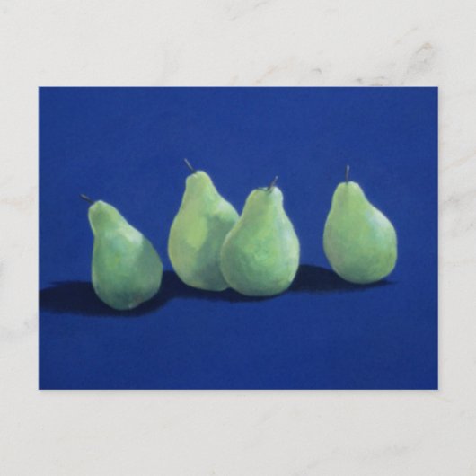 Peren op een blauwe doek briefkaart (Voorkant)