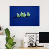 Peren op een blauwe doek poster (Thuiskantoor)
