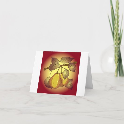 Peren op een boom bedankkaart (Voorkant)