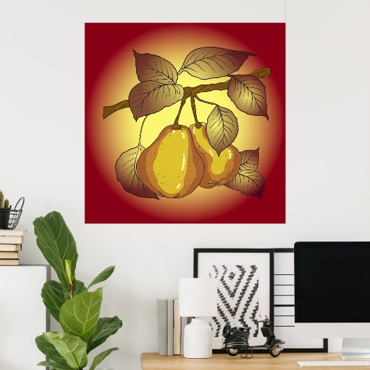 Peren op een boom poster (Thuiskantoor)