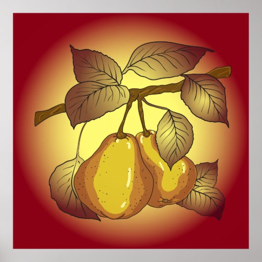 Peren op een boom poster (Voorkant)