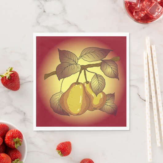 Peren op een boom servet (Insitu)