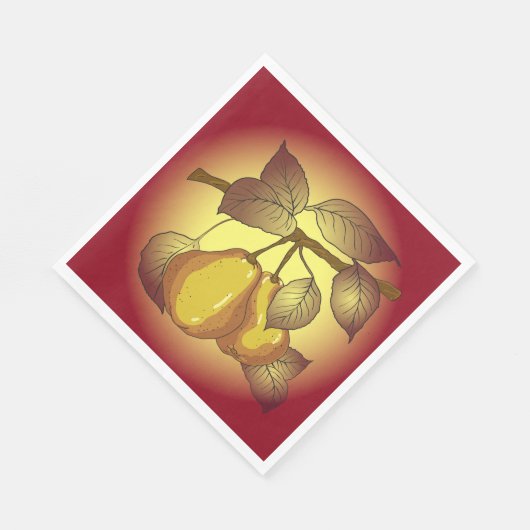 Peren op een boom servet (Hoek)