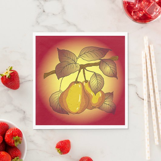 Peren op een boom servet