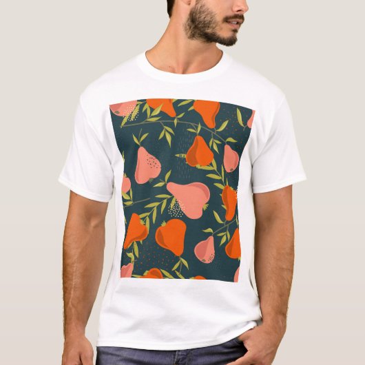 Peren Overlap: Kleurrijk behang T-shirt (Voorkant)