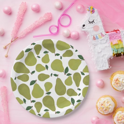 Peren patroon papieren bordje (Feest)