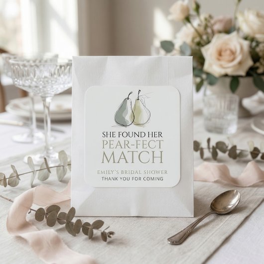 Peren Perfecte Match Bruidsuitvaart Bedankt Vierkante Sticker