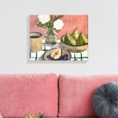 Peren Rozen Rustieke Bloem Fruit, Stilleven No.3 Canvas Afdruk (Insitu (Woonkamer))