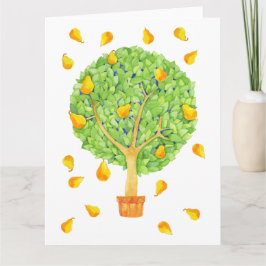 Peren van de perenboom, leeg grote Wenskaart Kaart