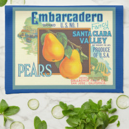 Peren Vintage Fruitkrat Kunst Keukenhanddoek