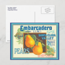 Peren Vintage Scenische Label Kunst Ansichtkaart