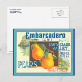 Peren Vintage Scenische Label Kunst Ansichtkaart Briefkaart