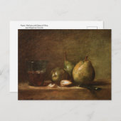 Peren, walnoten en glas wijn van Jean Chardin P Briefkaart (Voorkant / Achterkant)