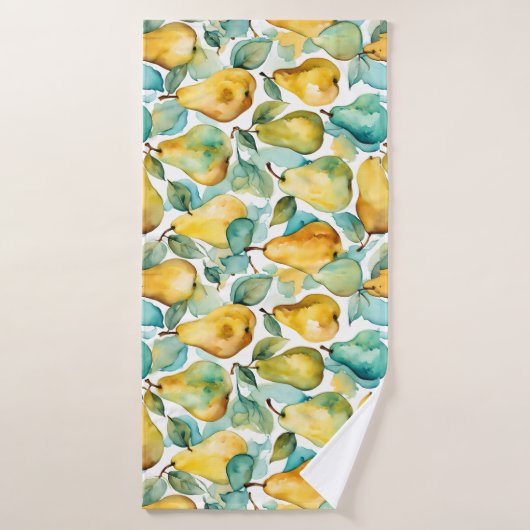 Peren watercolor kunst bad handdoek (Badhanddoek)