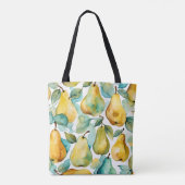 Peren watercolor kunst tote bag (Achterkant)