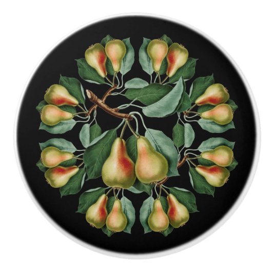 Peren ~ zwart of elke kleur achtergrond ~ * ~ keramische knop (Voorkant)