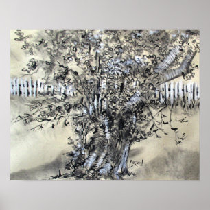 Perenboom en palen / Kunstenaar Larry Lerew Poster