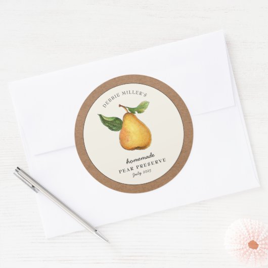 Perenconserven met Kraft papier rand Food Label (Envelop)