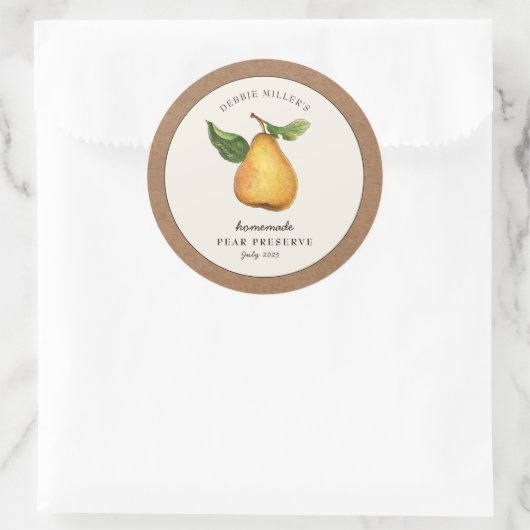 Perenconserven met Kraft papier rand Food Label (Tas)
