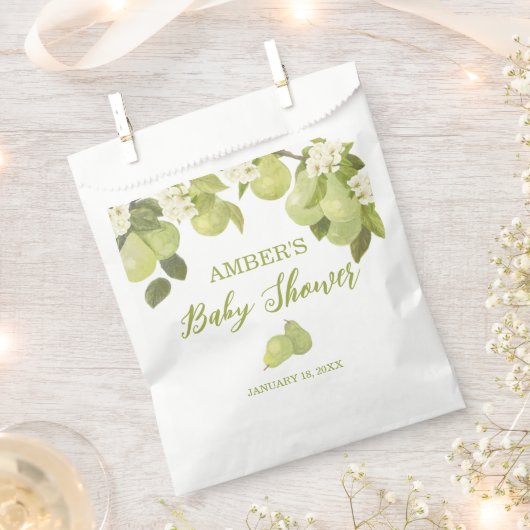 Perenfruit Baby shower Bedankzakje (Geknipt)