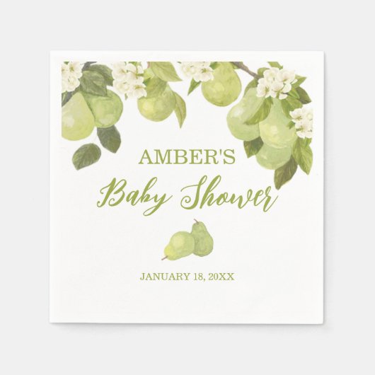 Perenfruit Baby shower Servet (Voorkant)