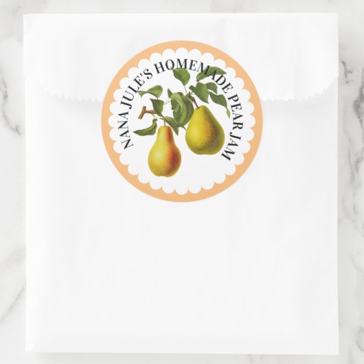 Perenjam conserveringslabel ronde sticker (Tas)