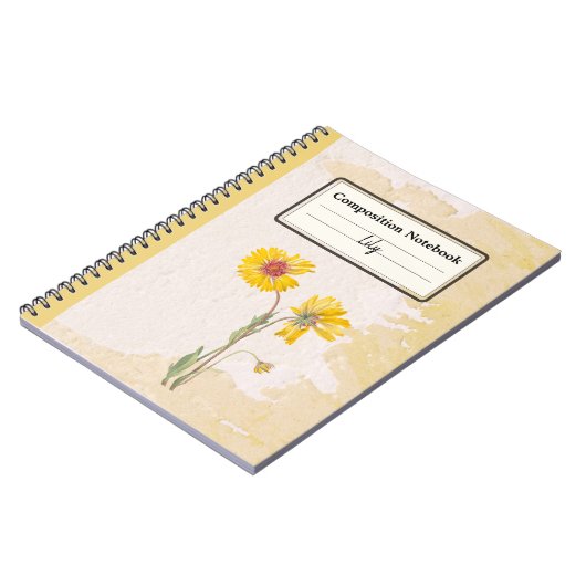 Perennial Gaillardia Bloem Gepersonaliseerd Comp Notitieboek (Linkerzijde)