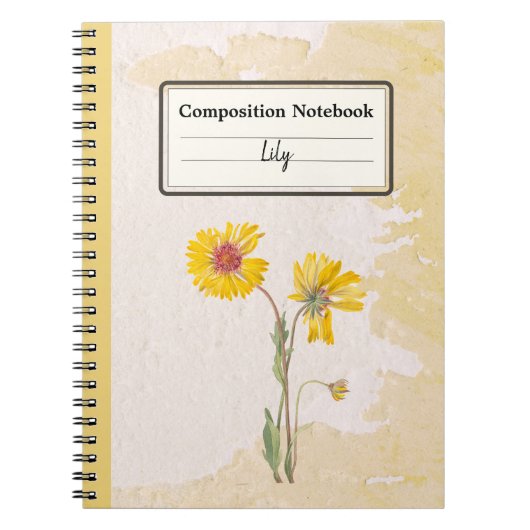 Perennial Gaillardia Bloem Gepersonaliseerd Comp Notitieboek (Voorkant)