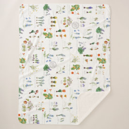 Perennial garden Sherpa blanket Deken